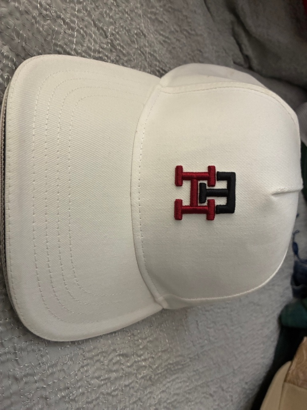 Tommy Hilfiger White Base Cap with Red & Black Logo